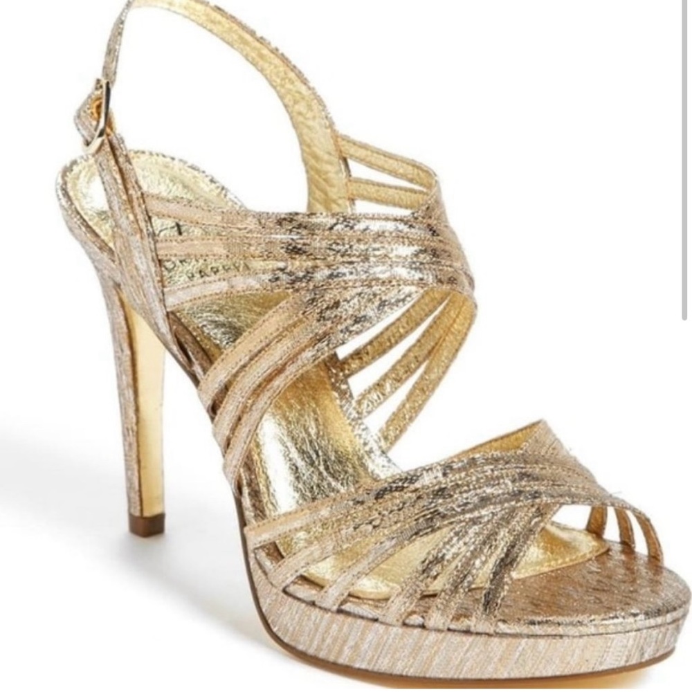 Adrianna Papell Studio Aiden Gold Metallic
Slingback Heel Pump Sandal Size 9